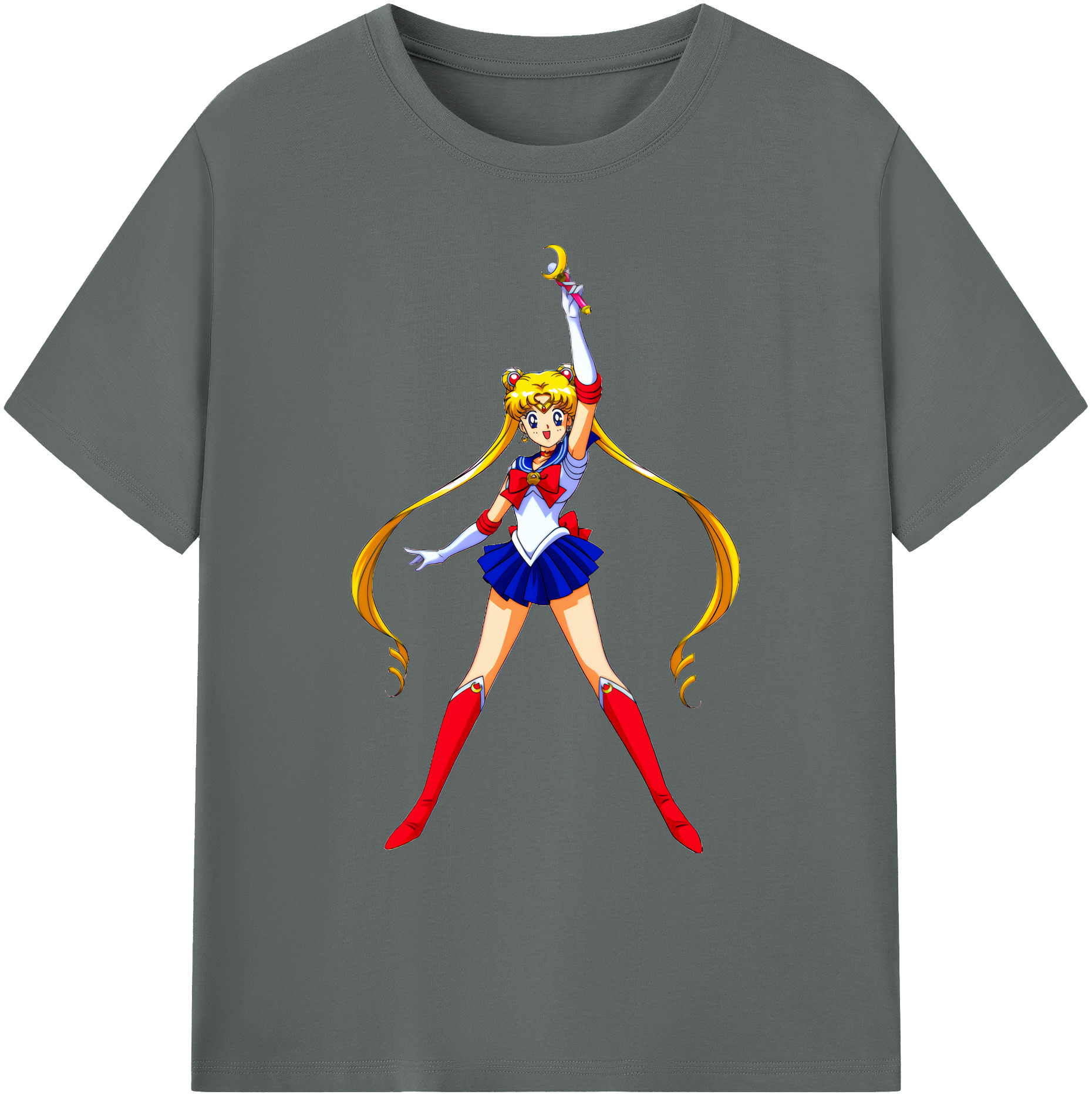 （画像用） 美少女戦士セーラームーン 月野 うさぎ つきの うさぎ Sailor Moon Tsukino Usagi 綿100％ メンズ半袖Tシャツ｜肌触りやわらか＆通気性